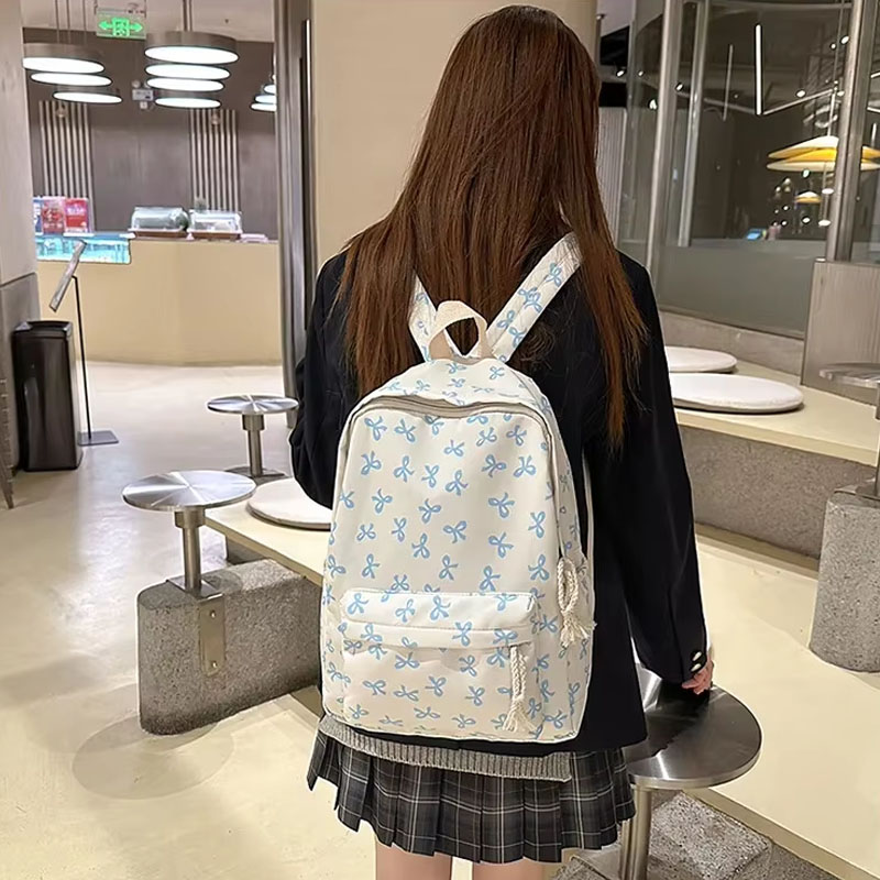 Women Bags Gift - Kadınlar için Çiçek Desenli Naylon Sırt