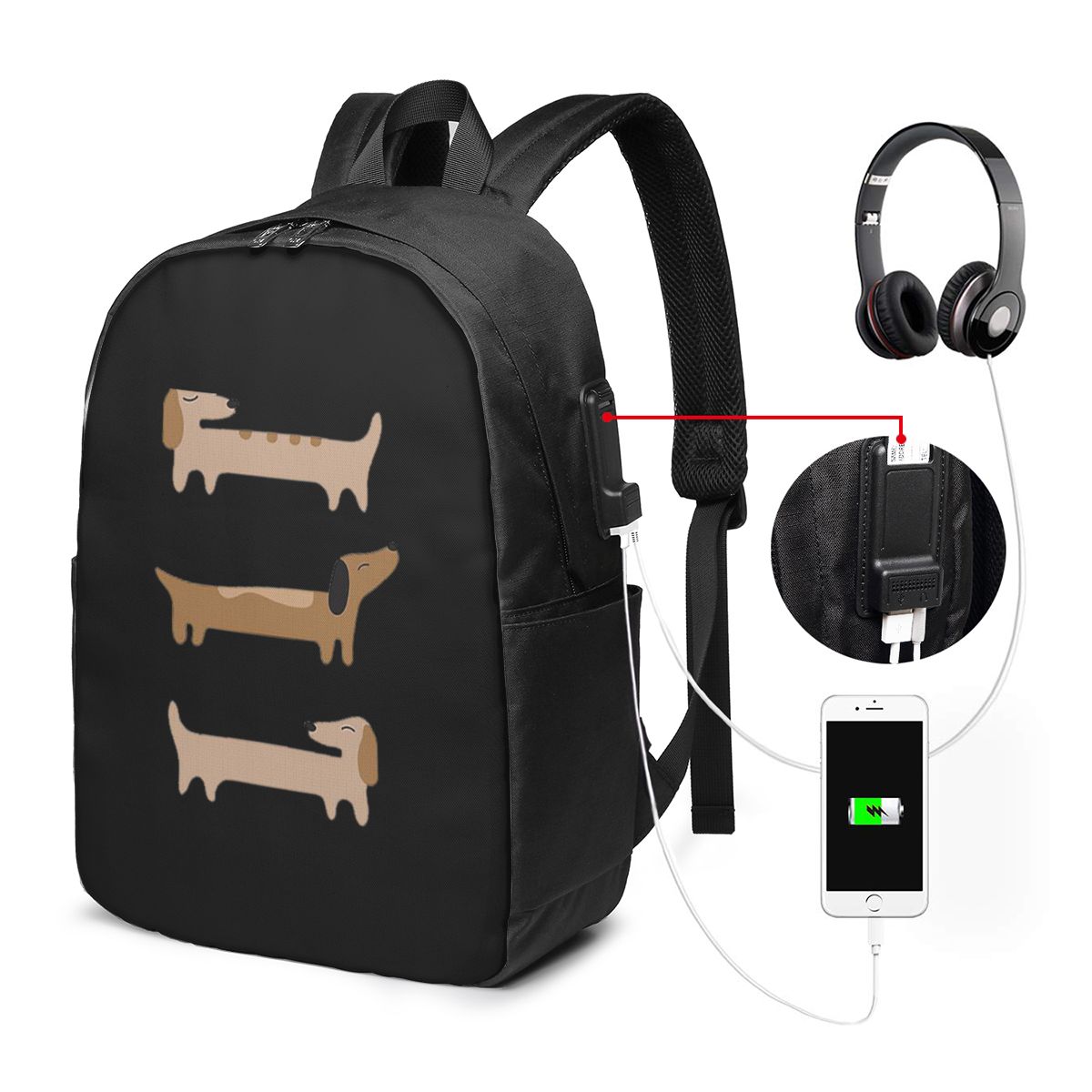 Women Bags For Travel - Ev Dekorasyonu - Dachshund Sırt Çantası