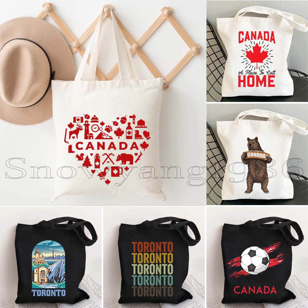 Women Bags In Canada - Kanada Haritası Bayrağı Mutlu Kanadalı Kız