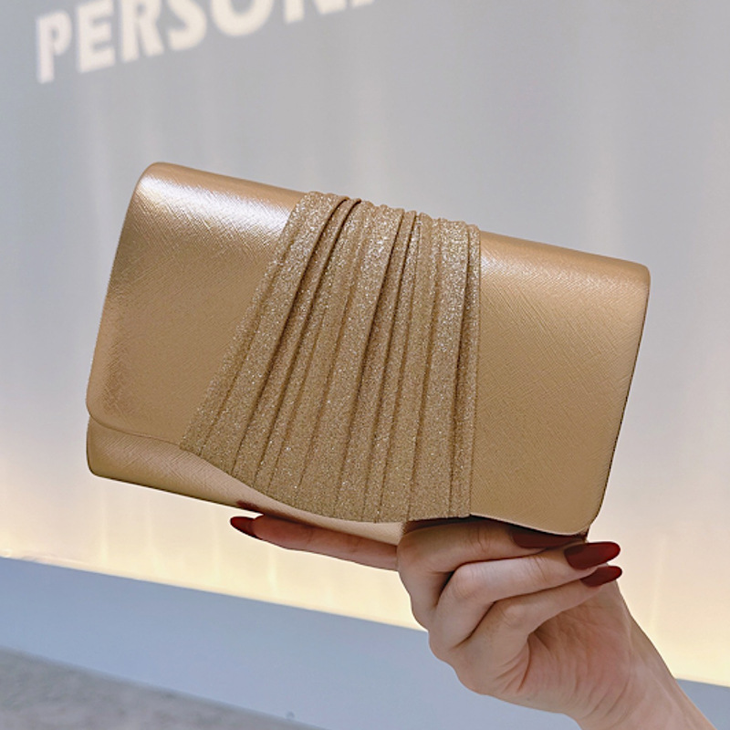 Women Bags Gold - Kadınlar için Altın Küçük Akşam Debriyaj