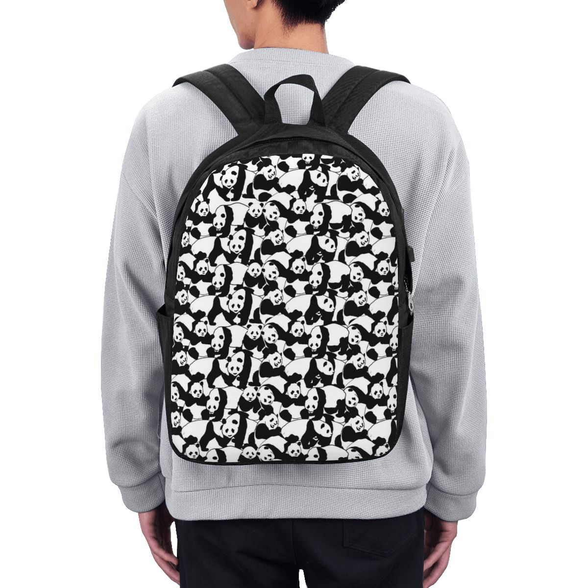 Women Bags For Travel - Panda Desenli Sırt Çantası Seyahat Dizüstü
