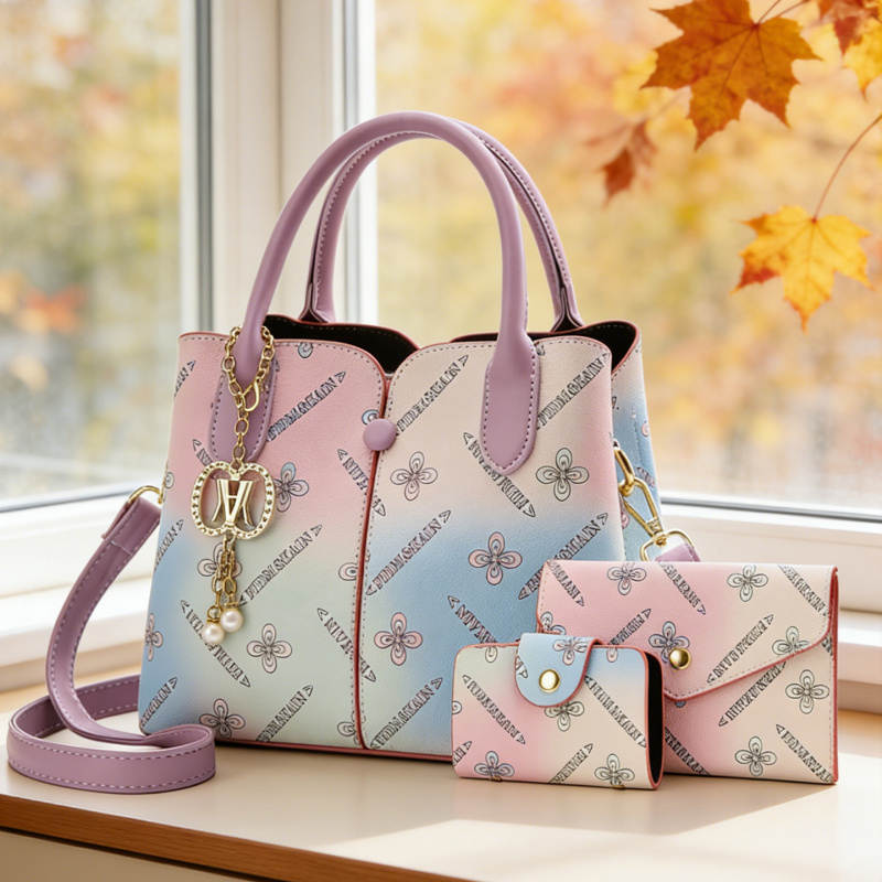 Women Bags Gift - Gradient Kadın Üç Parçalı Set Çantası,