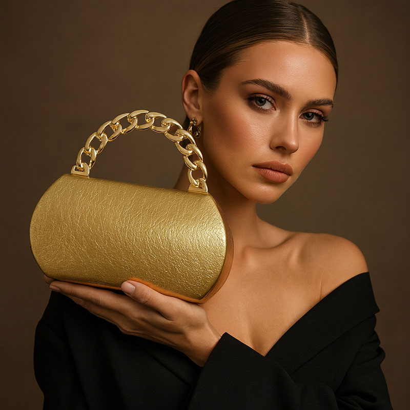 Lüks Altın Metal Tokalı Kutu Ç - Women Bags Gold incelemesi ve fiyatı