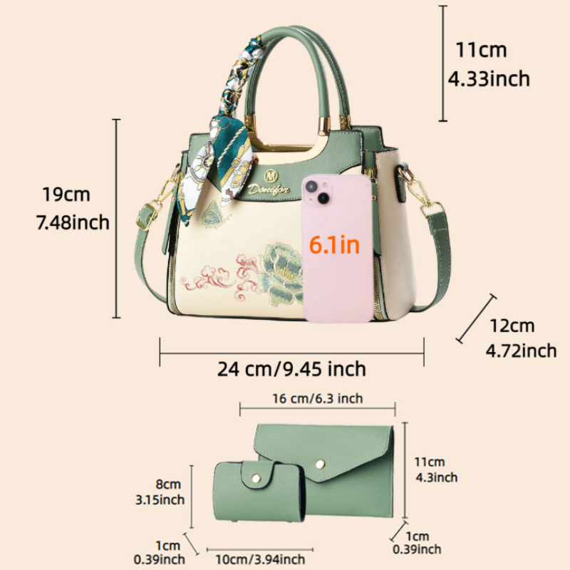 3 parçalı işlemeli çanta seti, - Women Bags Gift incelemesi ve fiyatı
